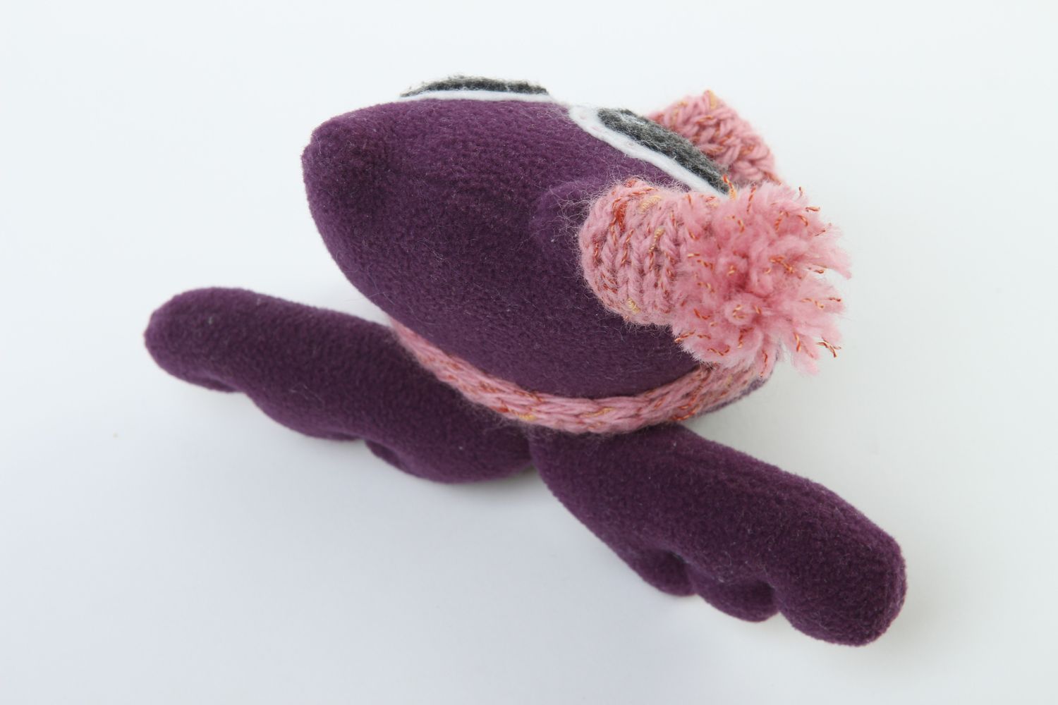 Игрушка сова в шапочке игрушка ручной работы интересный подарок игрушка флисовая фото 4