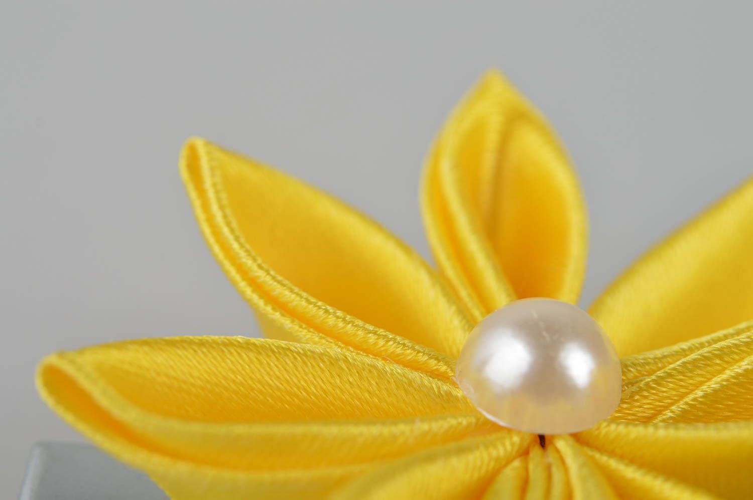 Pinza de pelo artesanal accesorio para niña regalo original Flor amarilla foto 2