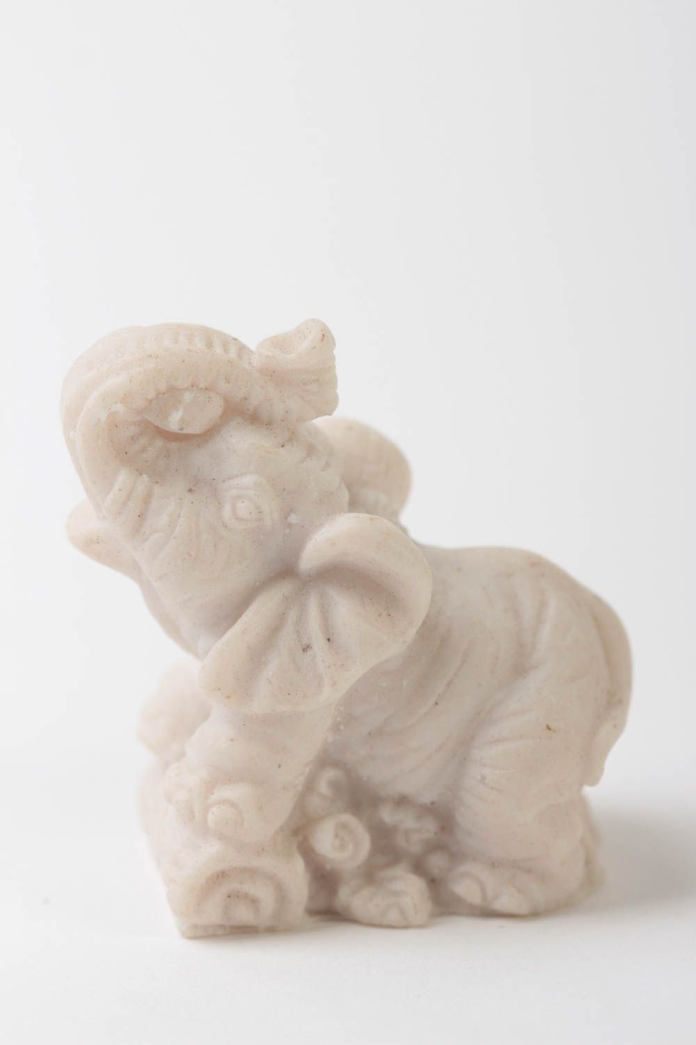 Figurine à peindre fait main Petite statuette blanche éléphant Déco intérieur photo 3
