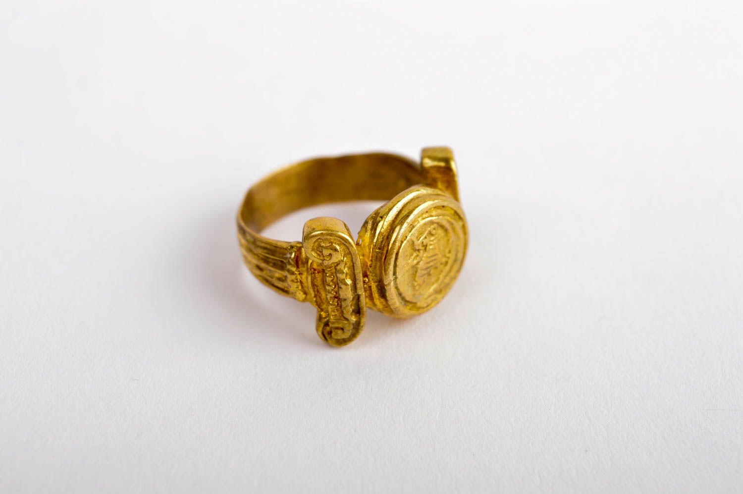 Damen Ring handgemachter Schmuck modisches Accessoire originell aus Messing  foto 2