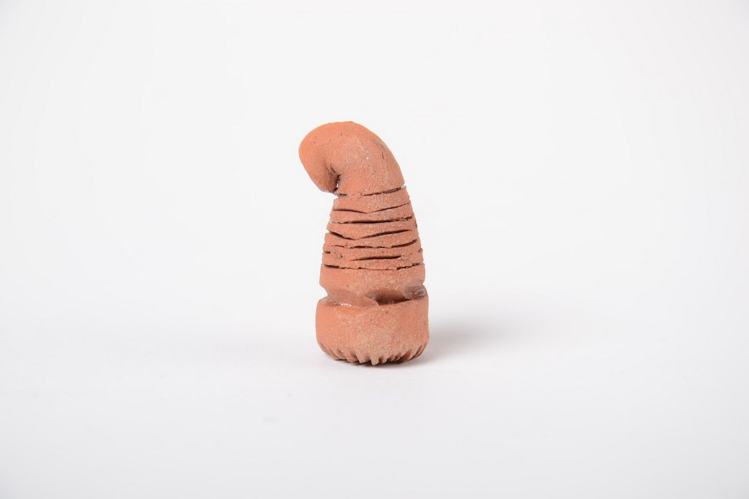 Pendentif en céramique sans cordon en forme de cruche petit fait main marron photo 5