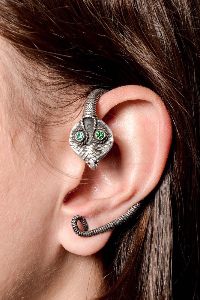 Handmade earrings designer ear cuff designer accessory silver ear cuff photo 1