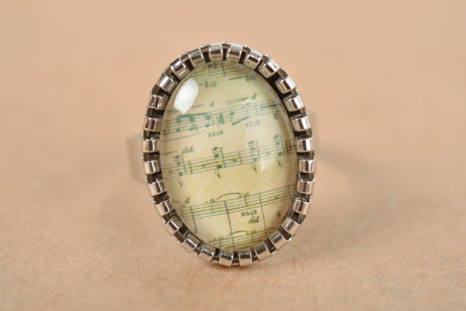 Handmade ring made of epoxy resin stylish designer ring beautiful jewelry photo 2