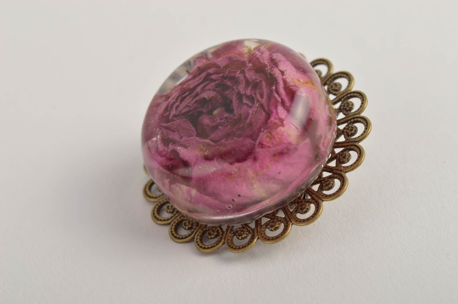 Handmade brooch pin epoxy resin flower jewelry vintage brooch gifts for women photo 5