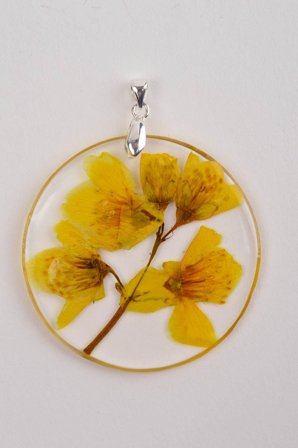 Unusual handmade epoxy pendant botanical jewelry designs gifts for her photo 2