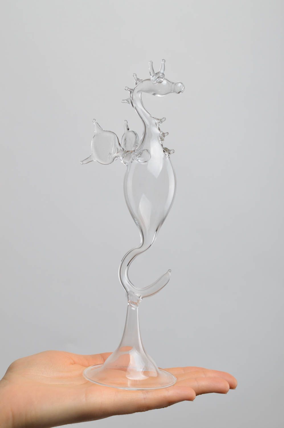 Seepferdchen handgemachte Deko Figur Dekoideen Wohnzimmer Figur aus Glas schön foto 4