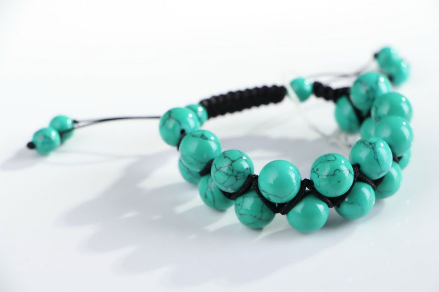 Double bracelet made of turquoise photo 2