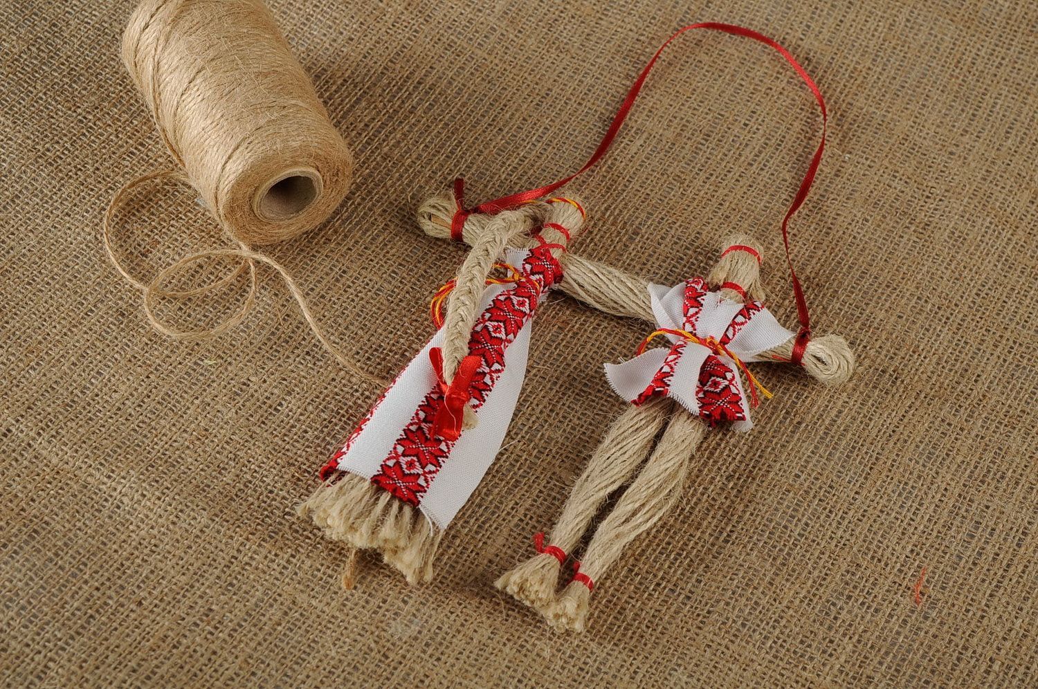 Bambola etnica di stoffa fatta a mano amuleto talismano slavo inseparabili
 foto 1