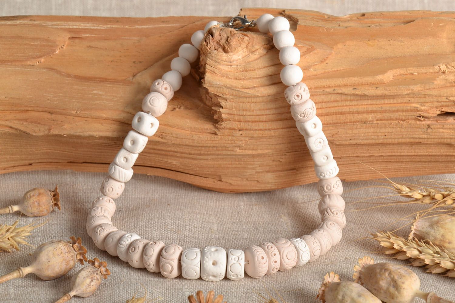 White clay necklace photo 1