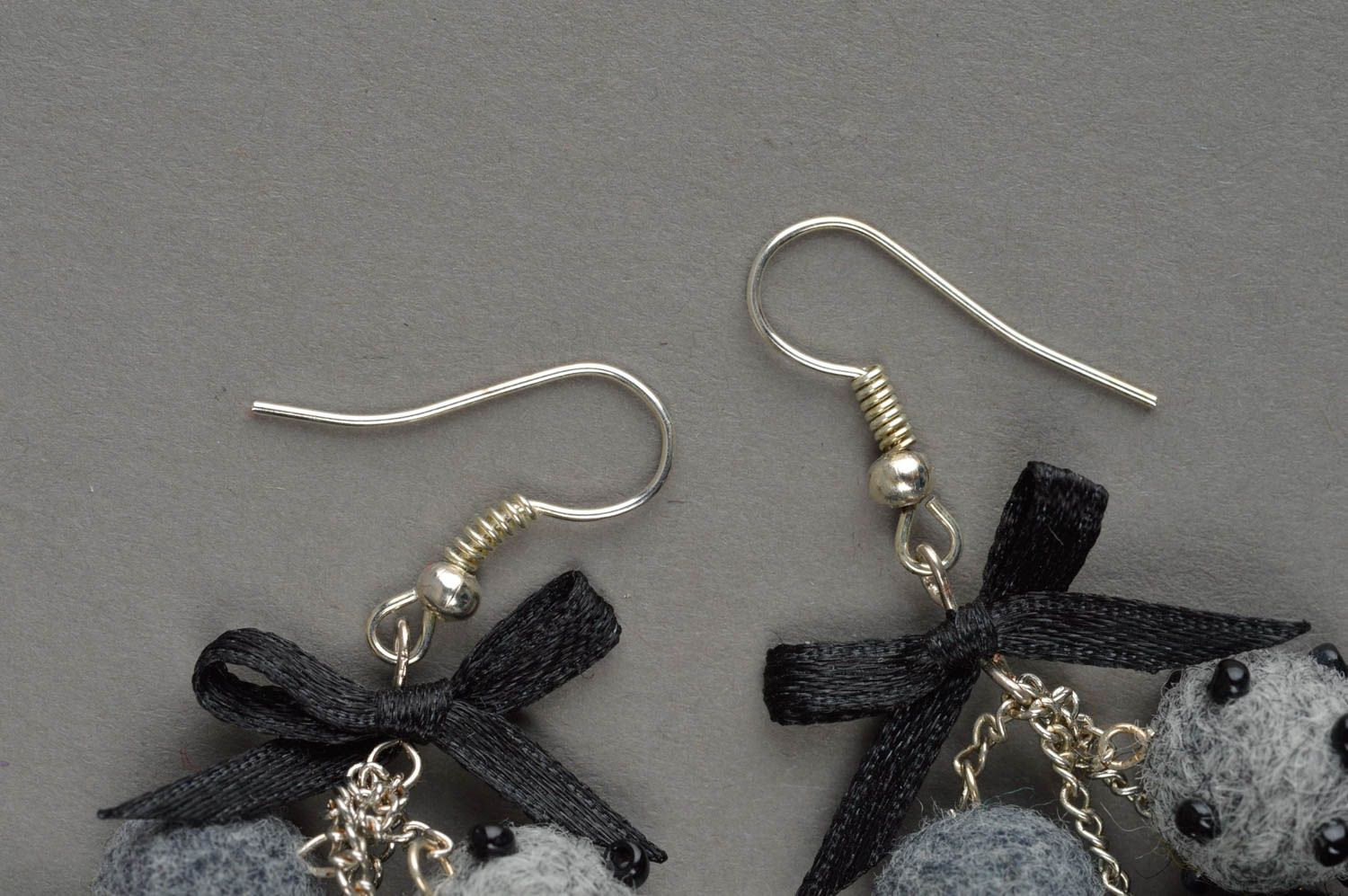 Dangling earrings handmade jewelry felted balls cool earrings gifts for girl photo 2