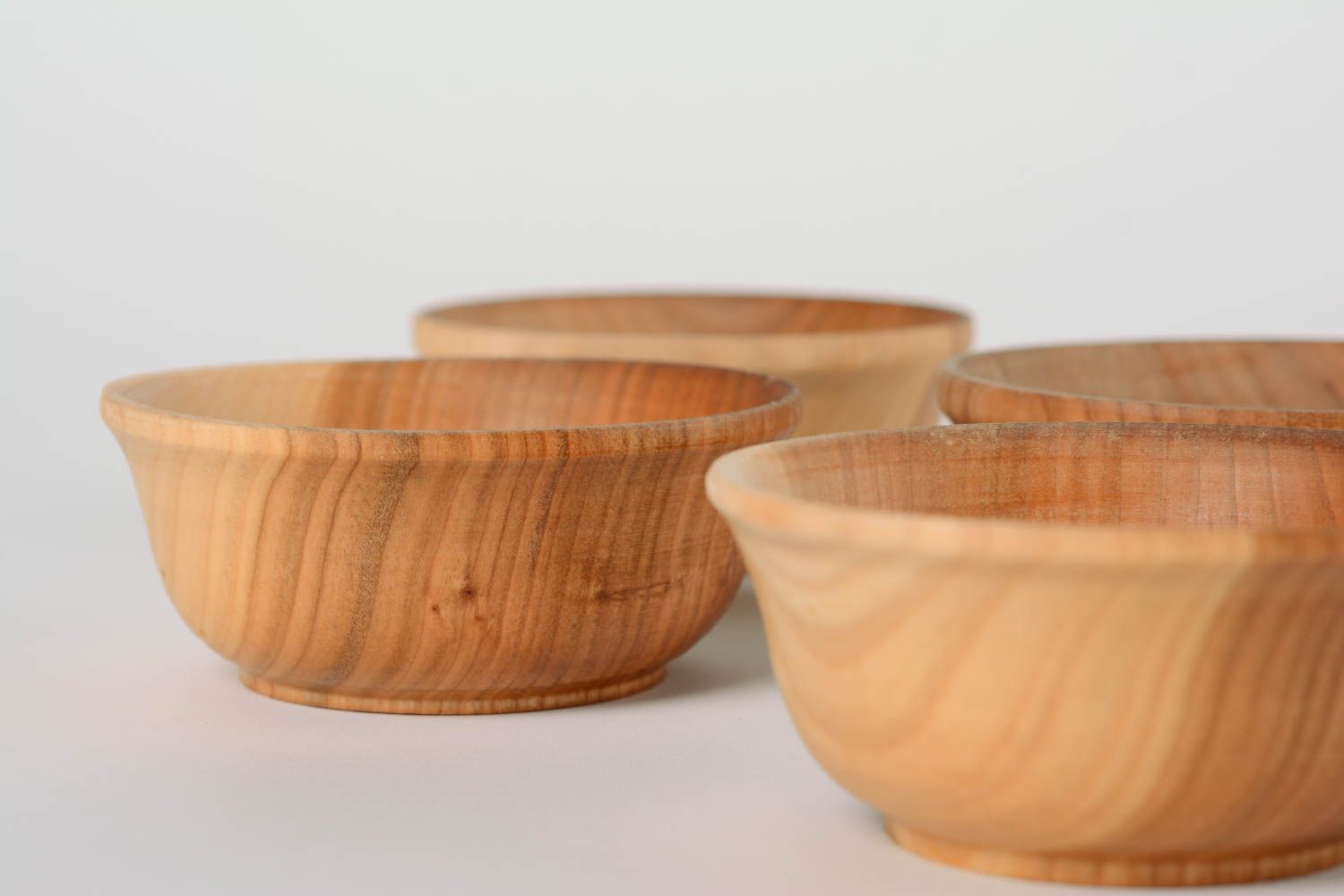 Set of 5 handmade decorative designer cherry wood serving bowls for kitchen  photo 3