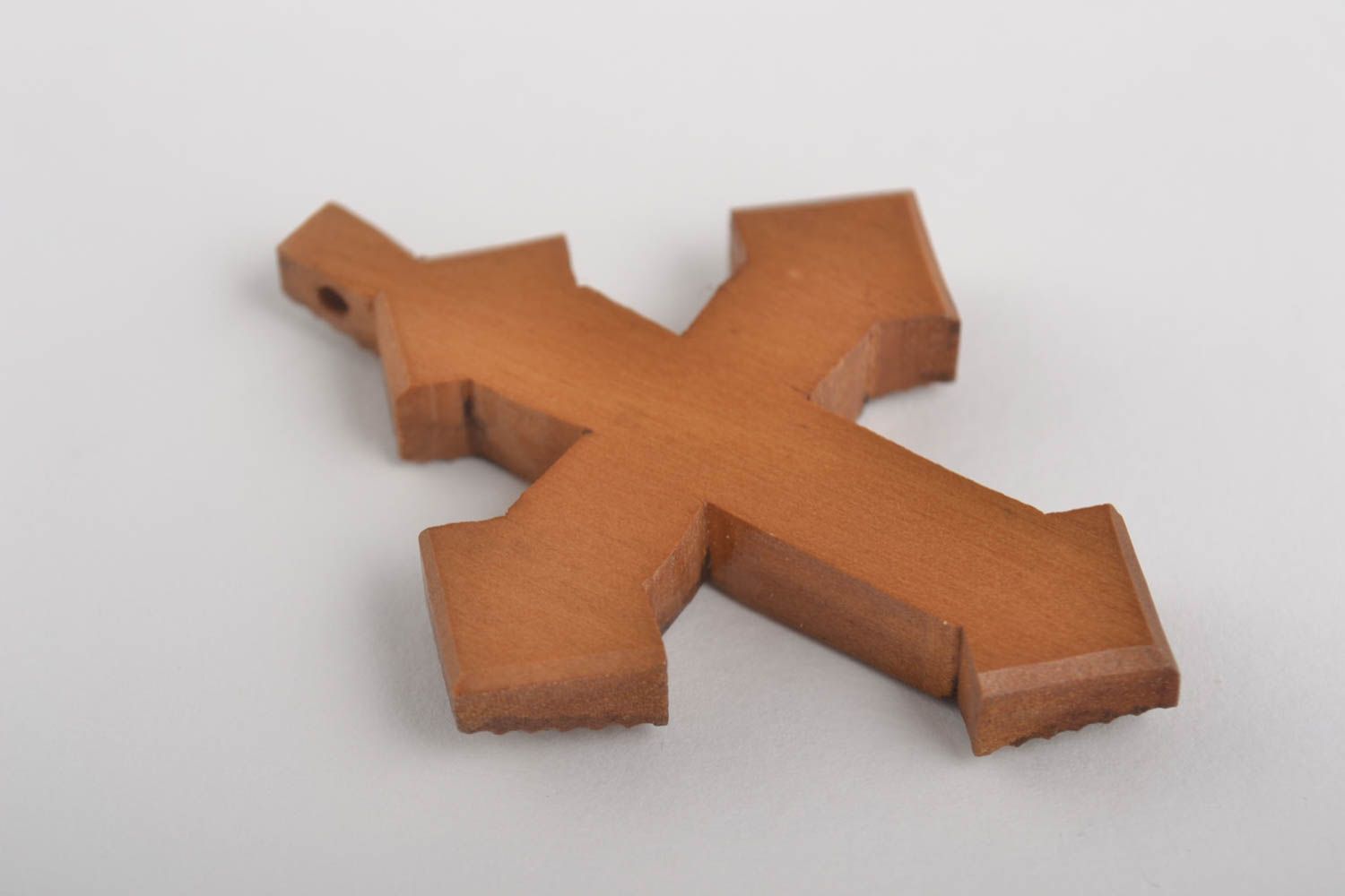 Croce di legno fatta a mano crocetta intagliata originale in legno bella
 foto 3