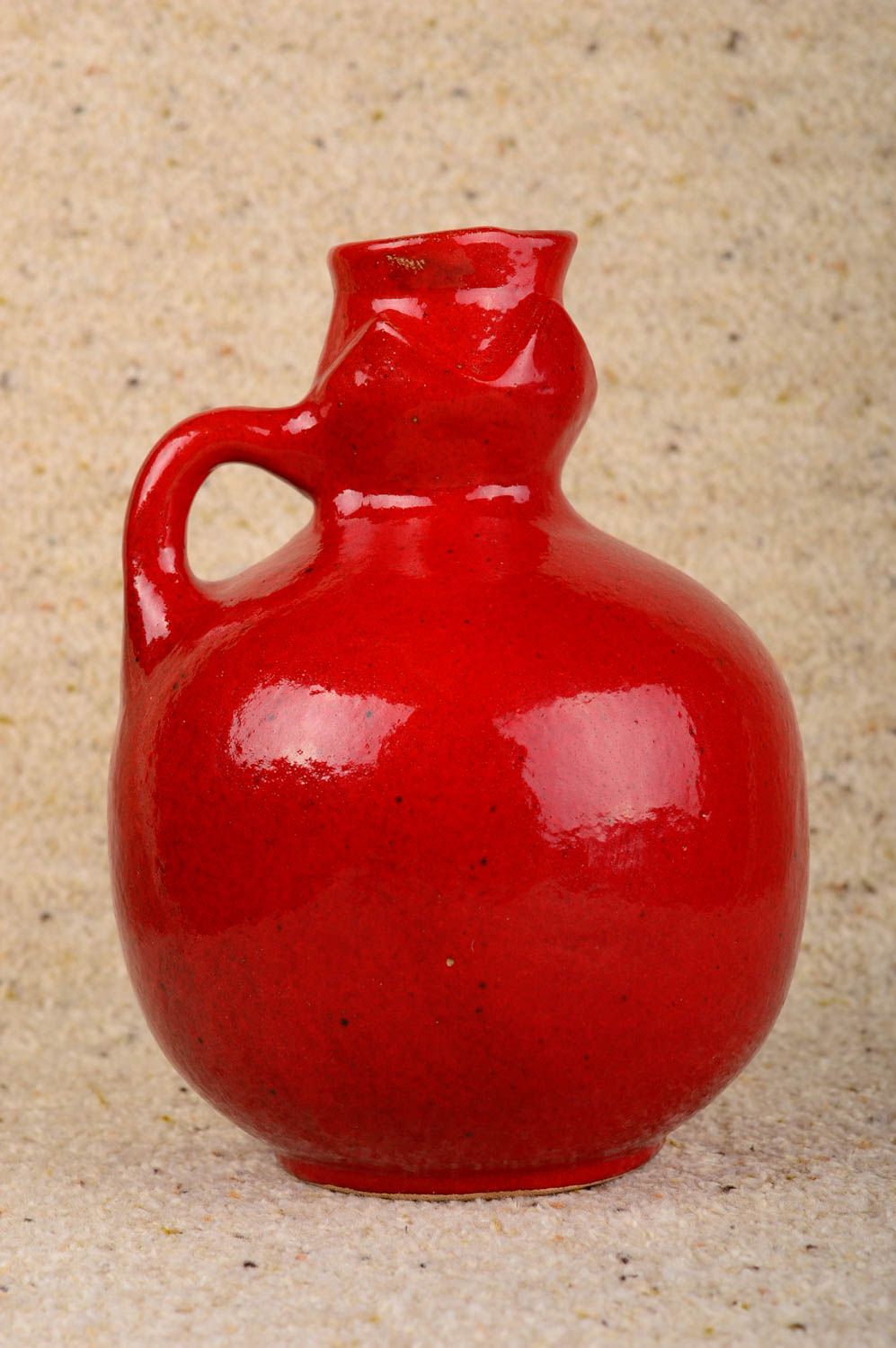 Schöne Vase handmade Keramik Kanne originell Deko für Haus rot Interieur Schmuck foto 1