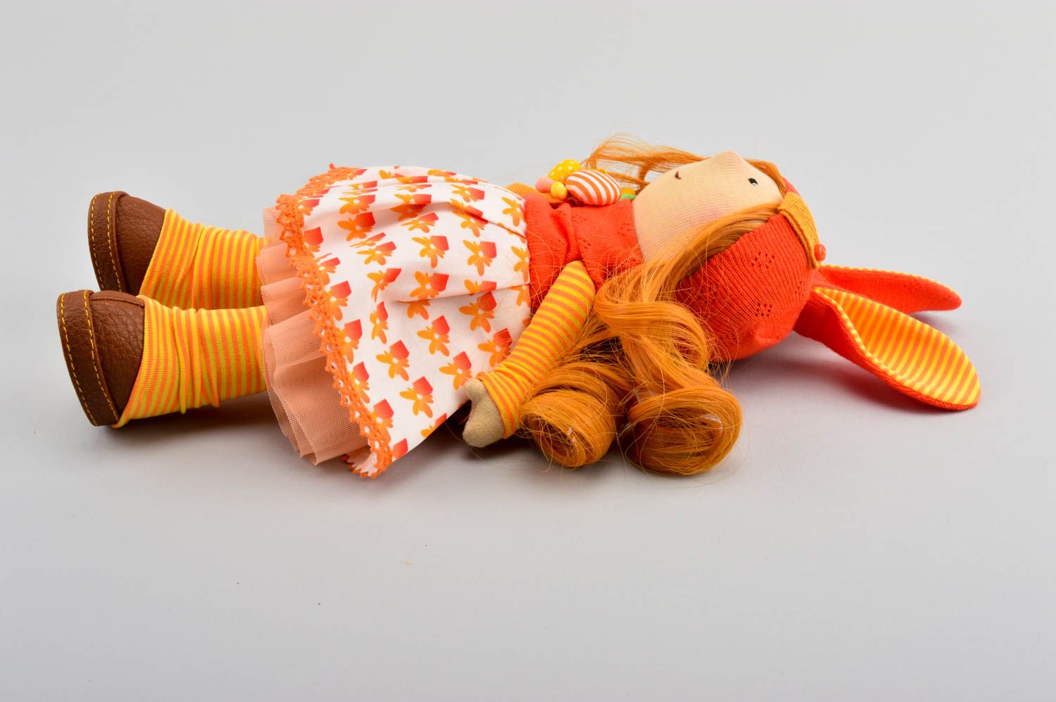 Handmade collectible doll soft toys interior dolls fabric doll nursery decor photo 5