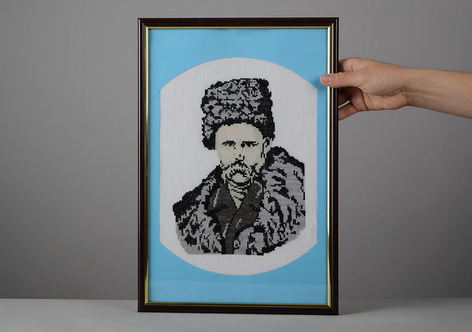Embroidered portrait picture of Taras Shevchenko photo 5
