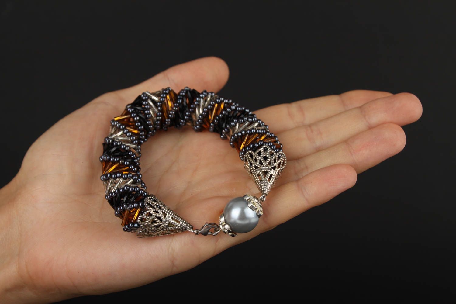 Bracelet en perles de rocaille Bijou fait main original Cadeau pour femme photo 4