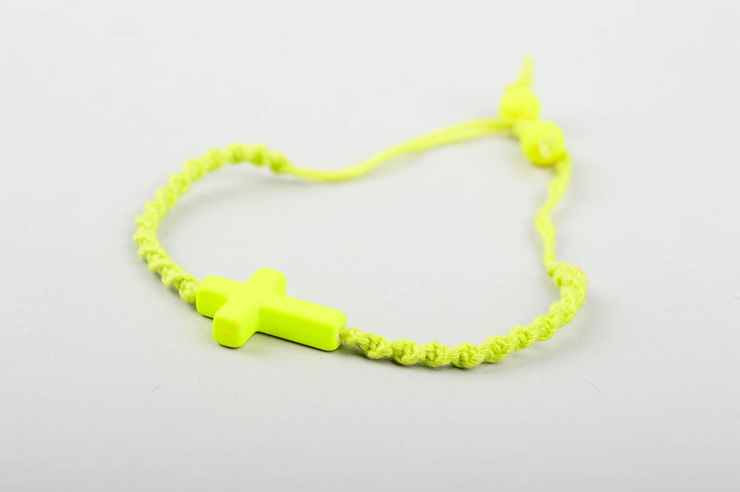 Handmade yellow bright bracelet designer unusual bracelet wrist jewelry photo 3