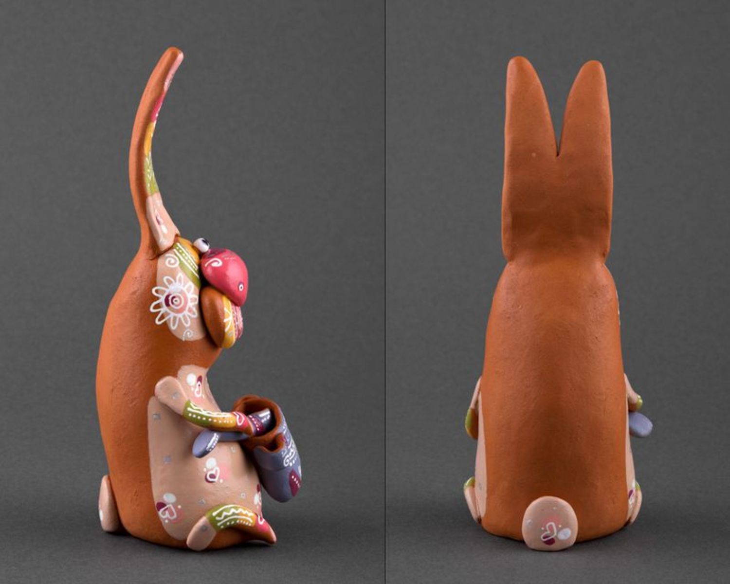 Ceramic figurine Hare with kissel photo 4
