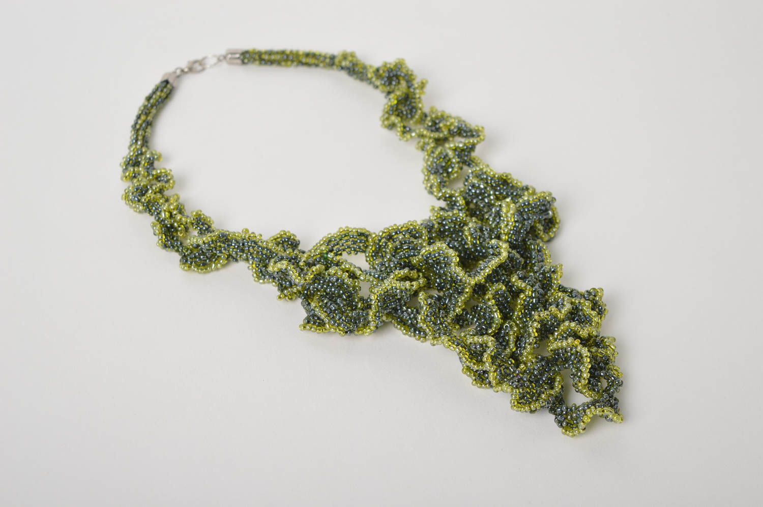 Massive Halskette für Frauen handmade Rocailles Kette schön Designer Schmuck foto 2