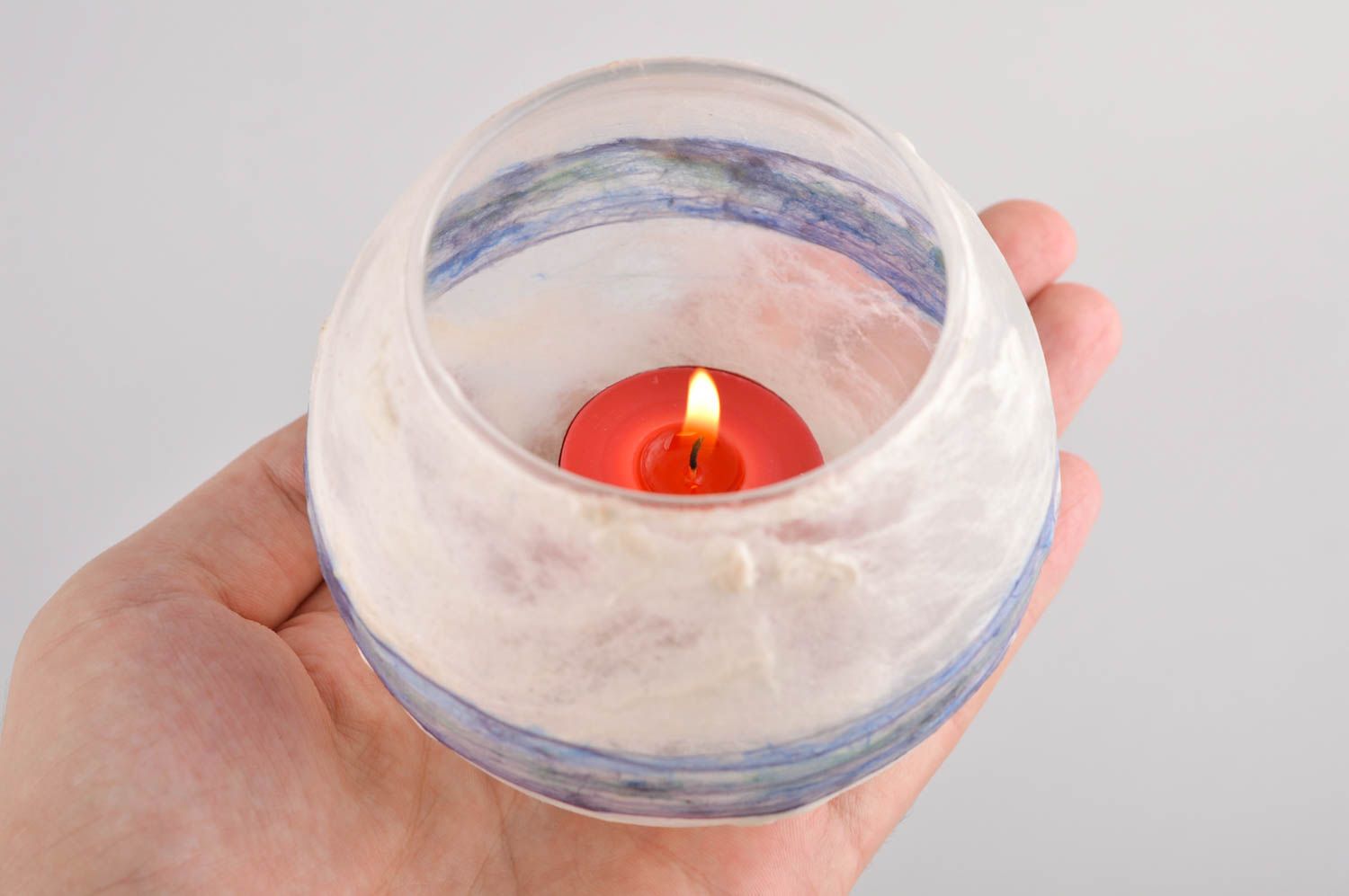 Handmade Deko für Haus Kerzenständer aus Glas Kerzenhalter aus Glas originell foto 4