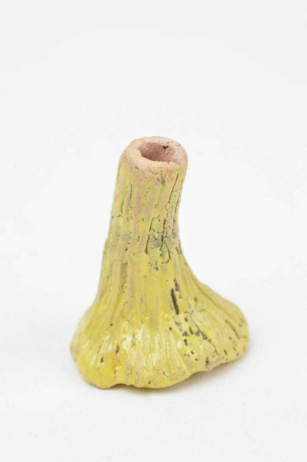 Figurine de champignon chanterelle peinte faite main originale en argile photo 4