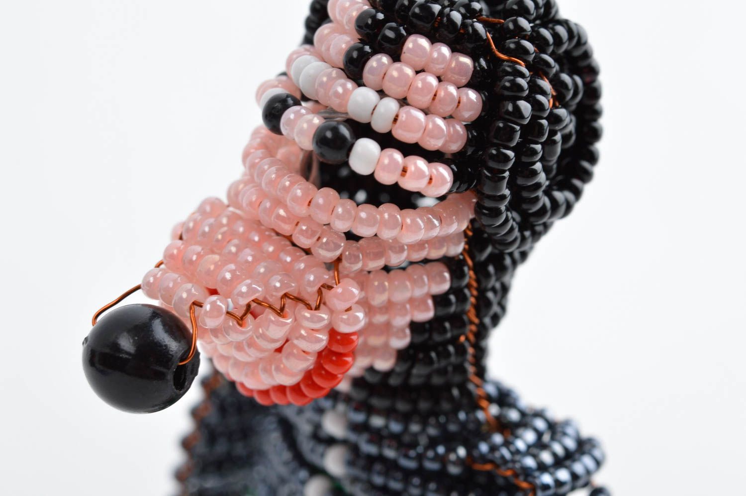 Figurine chien Objet design fait main Déco intérieur perles de rocailles photo 5