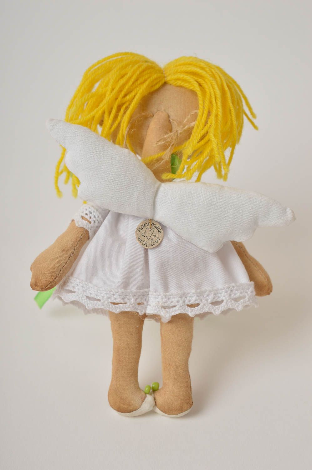 Кукла ручной работы авторская кукла из ткани тряпичная кукла Девочка в платье фото 3