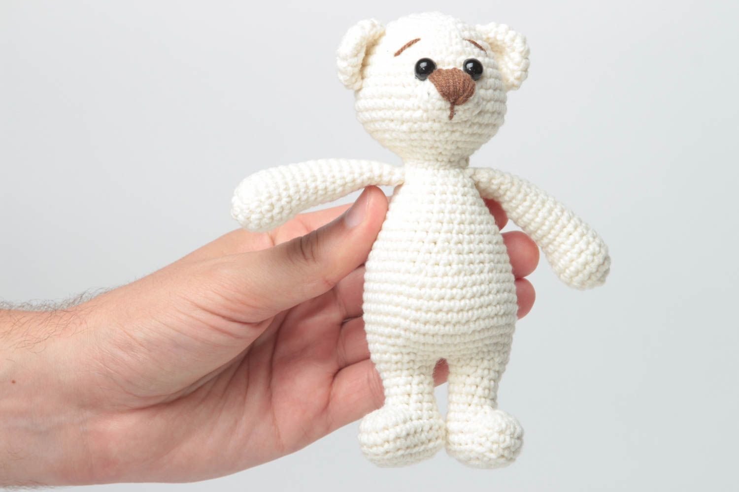 Peluche para niños hecho a mano regalo original juguete tejido Oso blanco foto 5