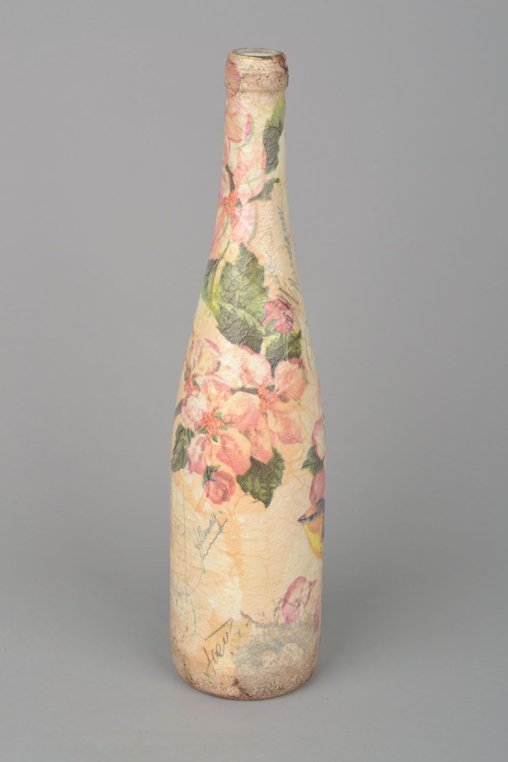 13 inches bottle shape floral design vase for home décor 1 lb photo 2