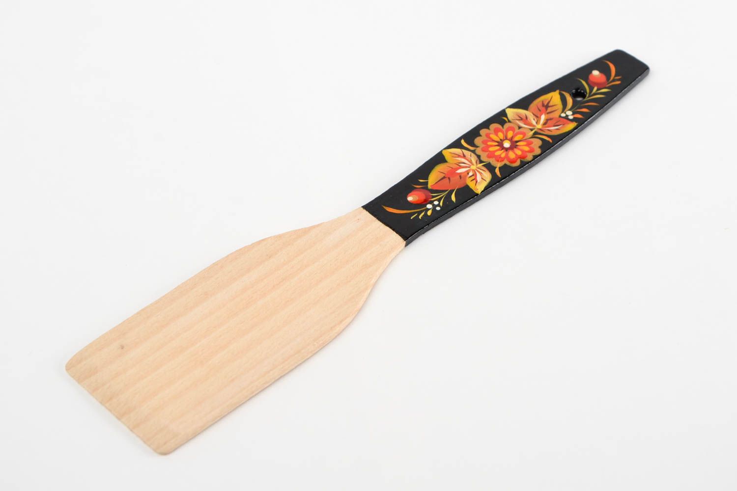Handmade stylish wooden spatula unusual painted spatula ware in ethnic style photo 4