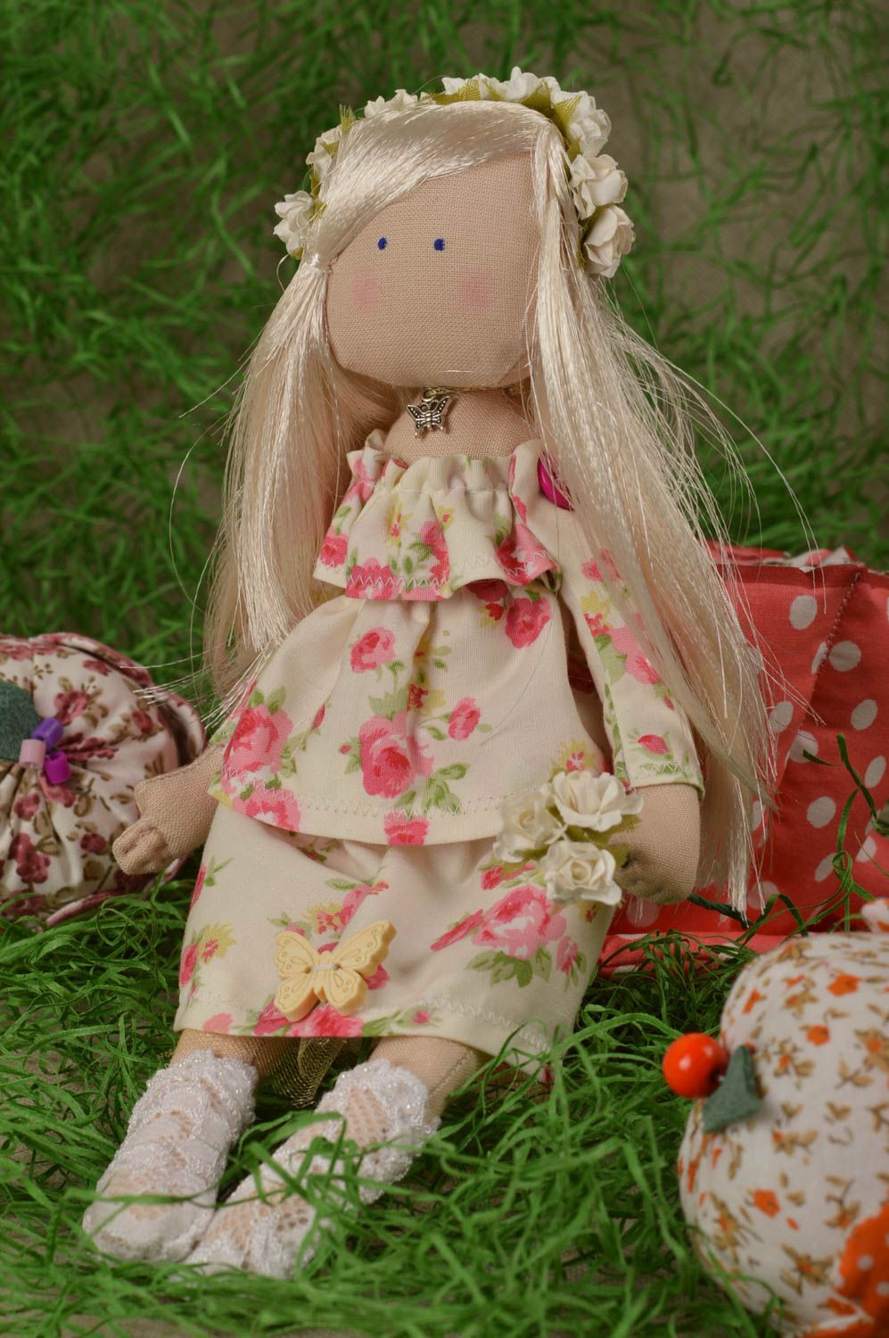 Handmade girl doll soft doll unique toys classic toys home decor gifts for kids photo 1
