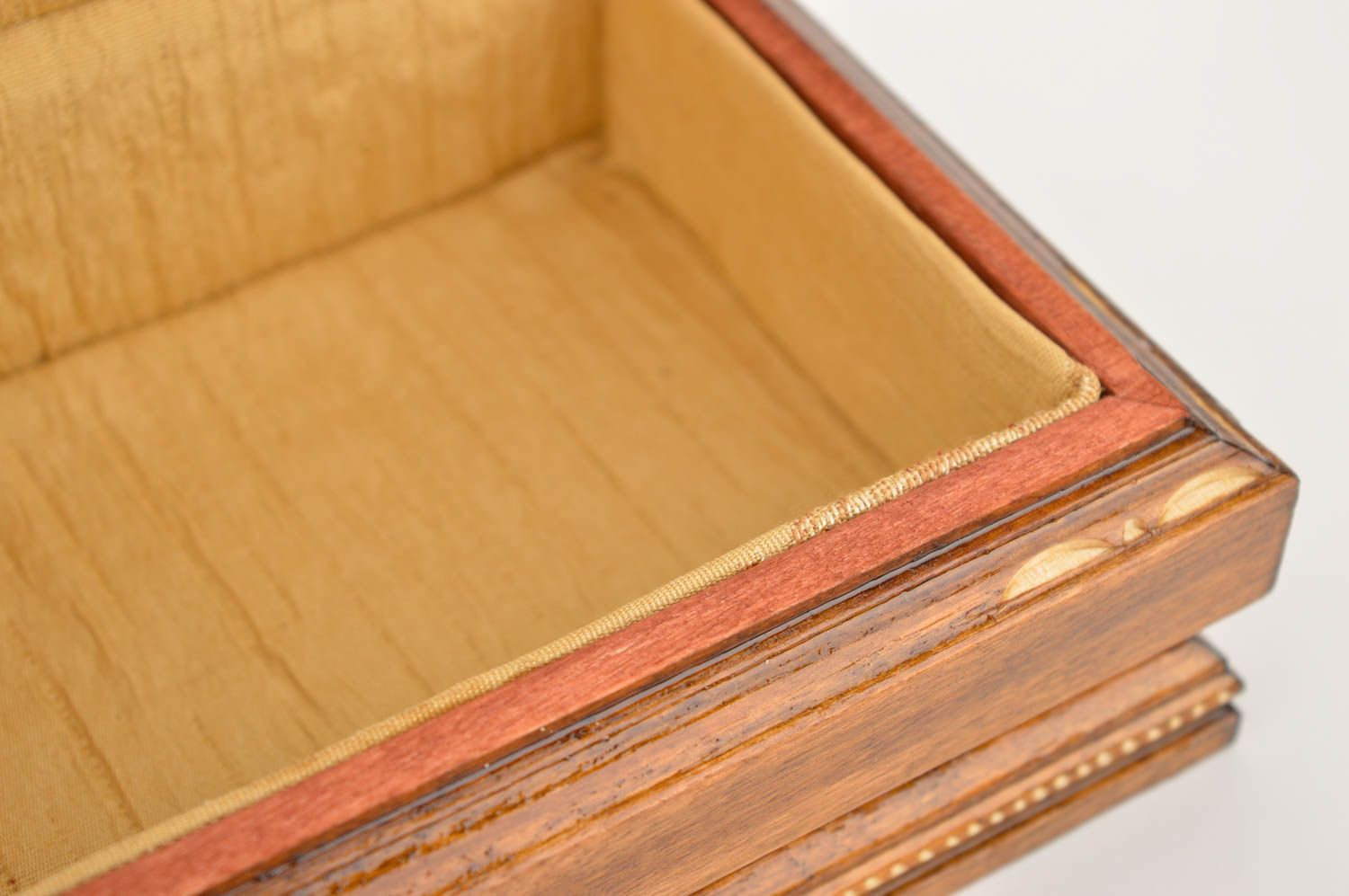 Boîte à bijoux en bois faite main rectangulaire avec rose Cadeau pour femme photo 3