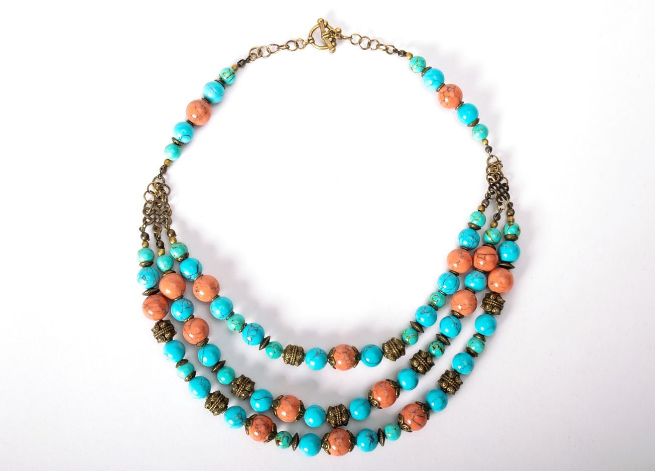 Multi row turquoise necklace photo 2