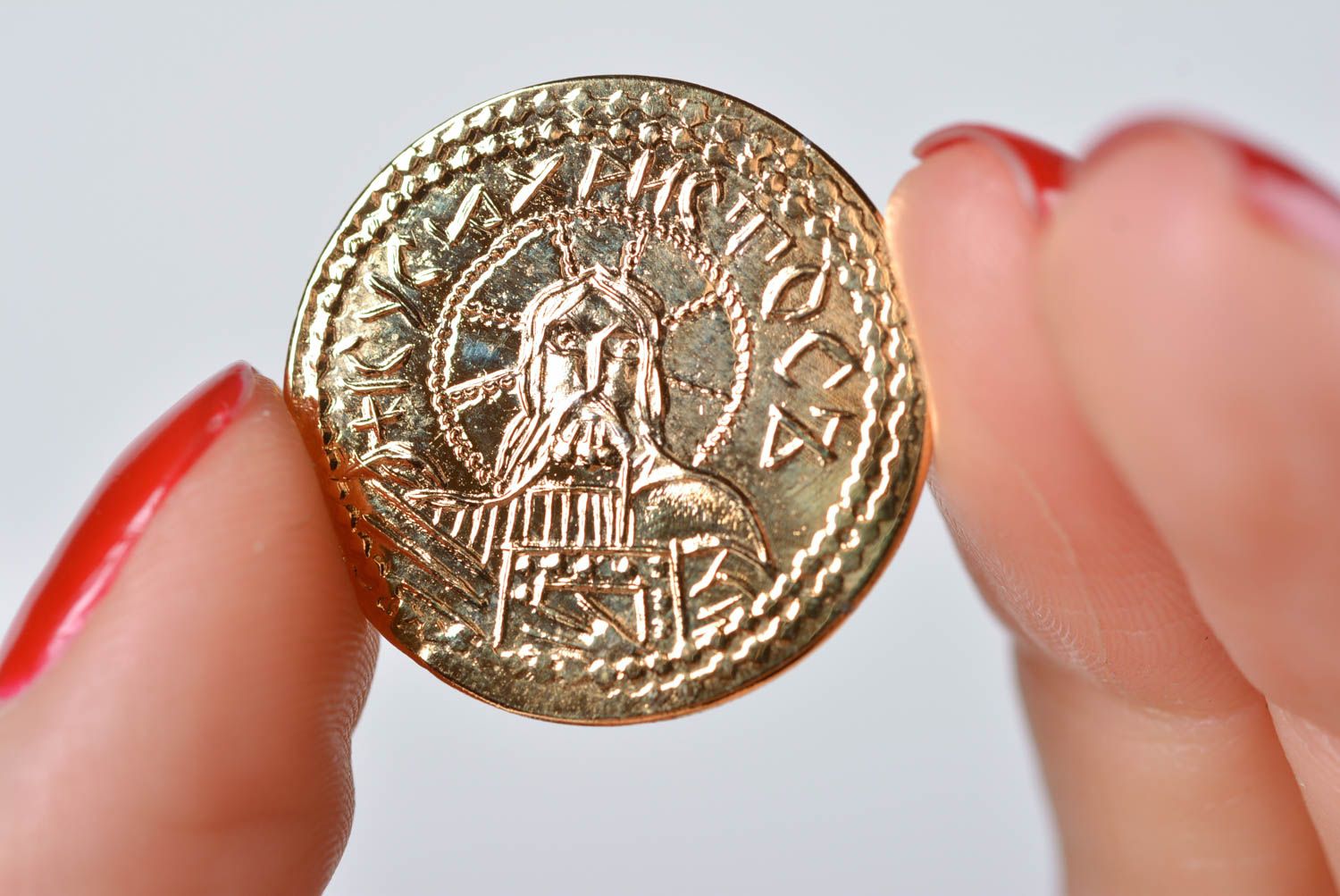 Копия монеты handmade редкая монета позолоченная старая монета Владимира фото 4