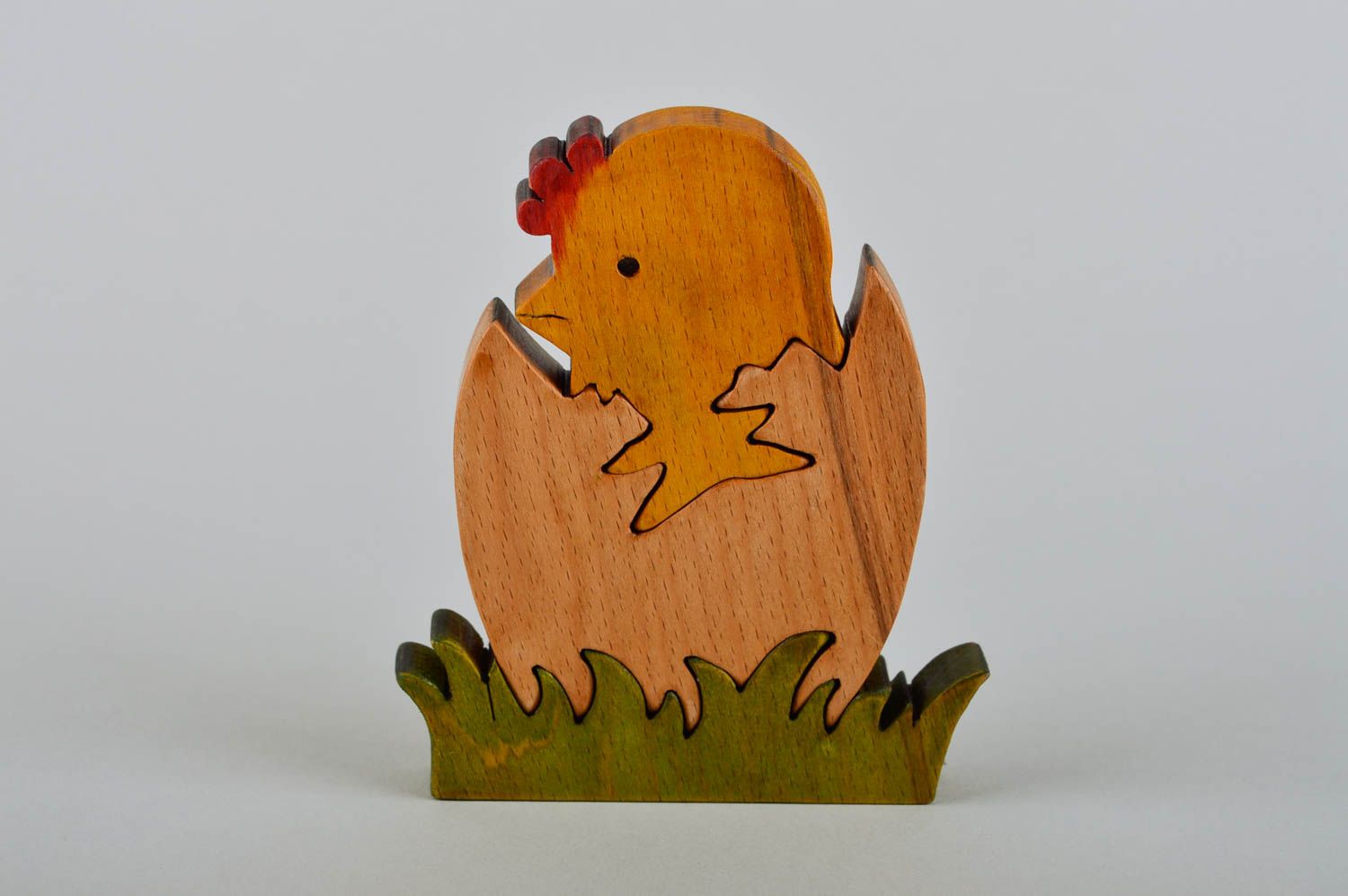 Juguete de madera artesanal elemento ecológico regalo original puzzle Pollo foto 2