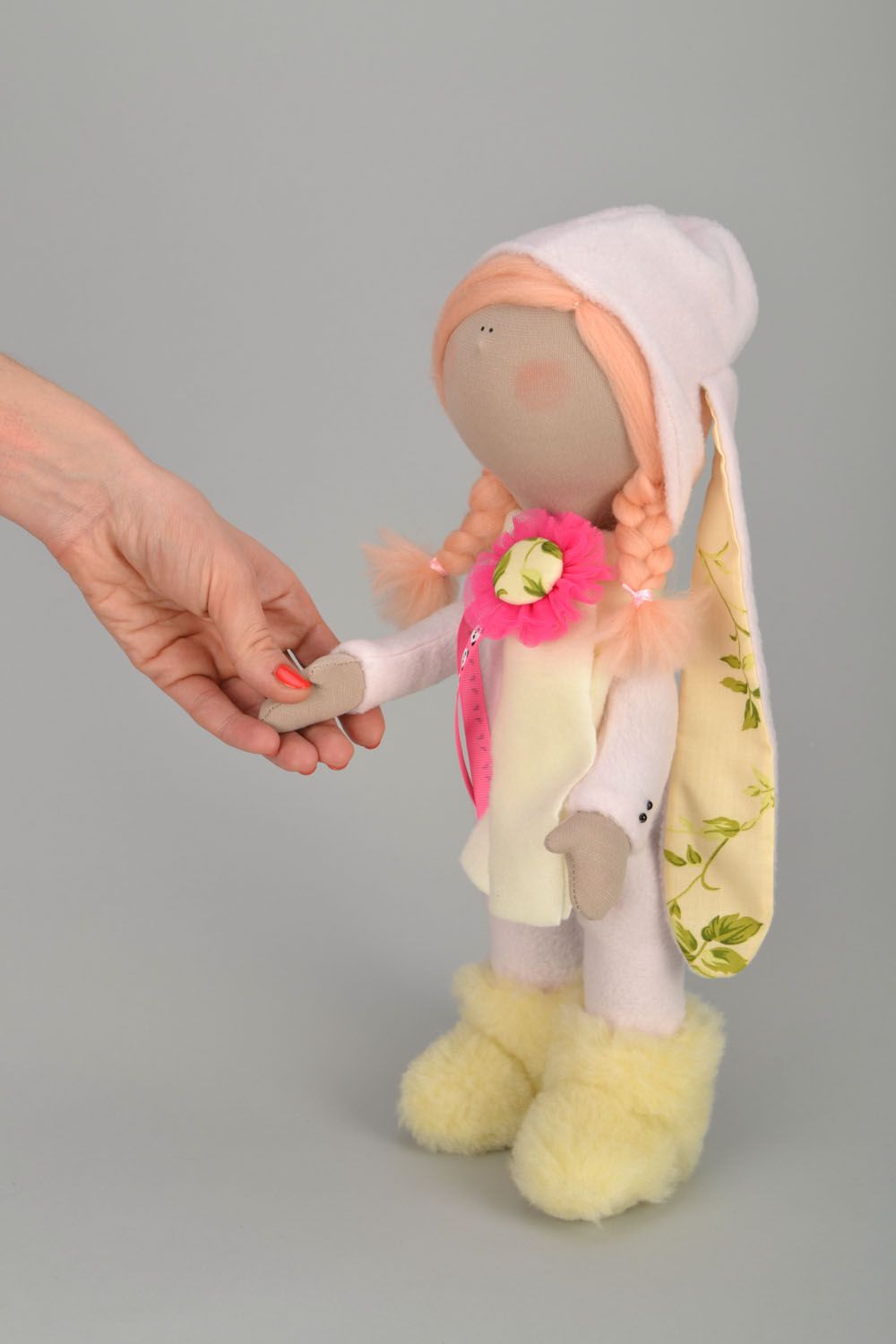 Авторская кукла с двумя косичками  фото 2