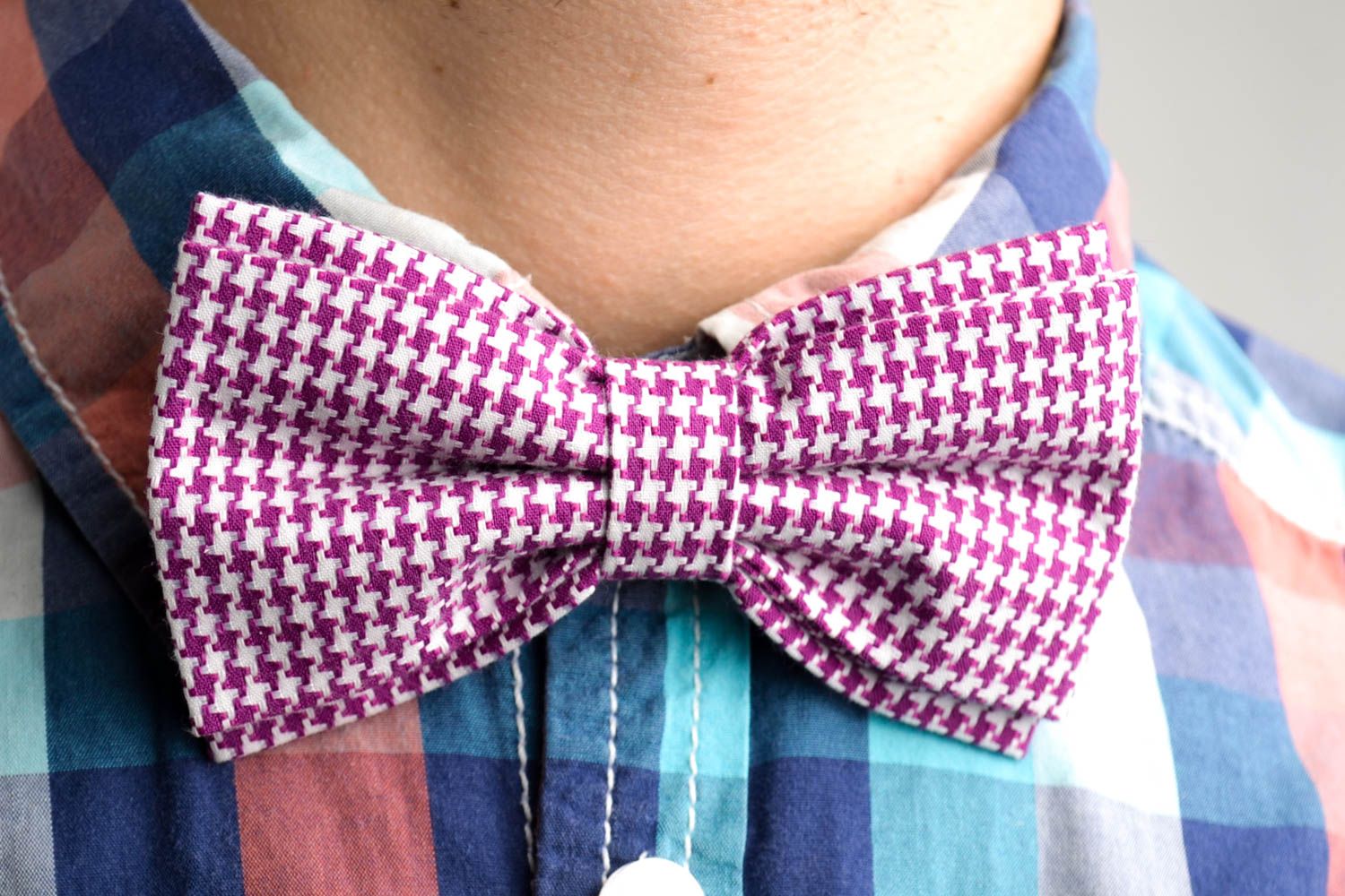 Handmade bright unusual bow tie stylish designer bow tie cute accessory photo 1