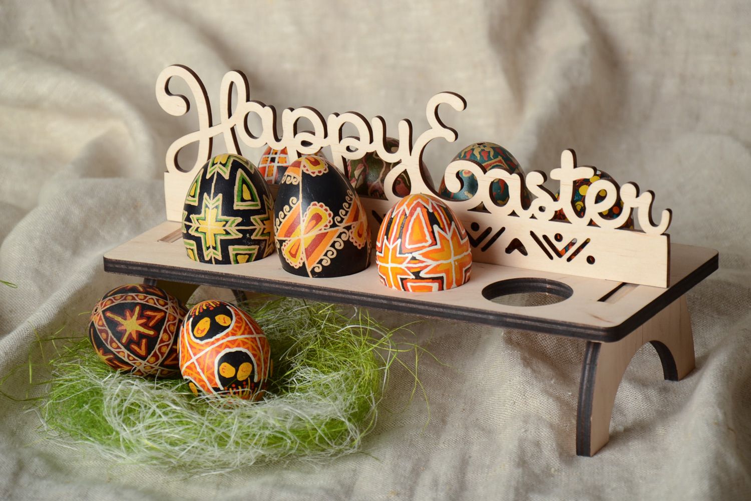 Plywood blank Easter egg holder for painting photo 1