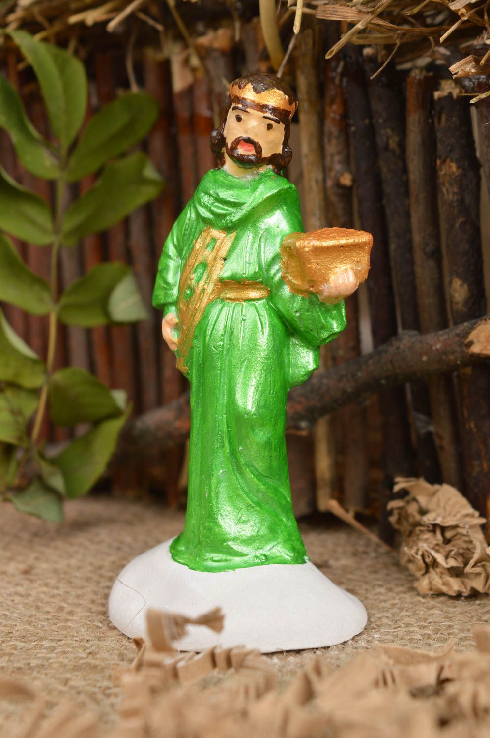 Figura de yeso artesanal decoración navideña belén de Navidad Rey mago  foto 1