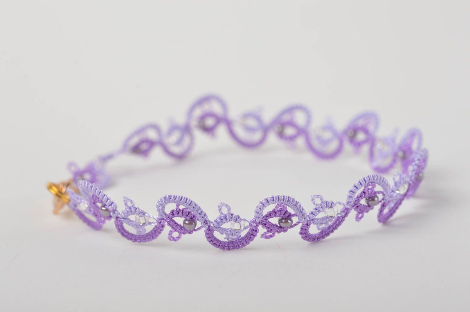 Handmade Spitze Armband in Violett Designer Schmuck Accessoire für Frauen foto 4