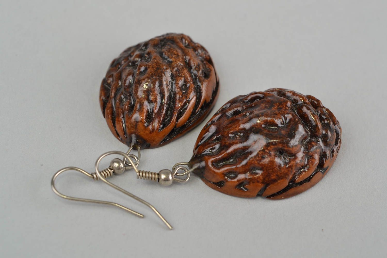 Unusual handmade designer earrings peach kernel jewelry fashion accessories photo 5