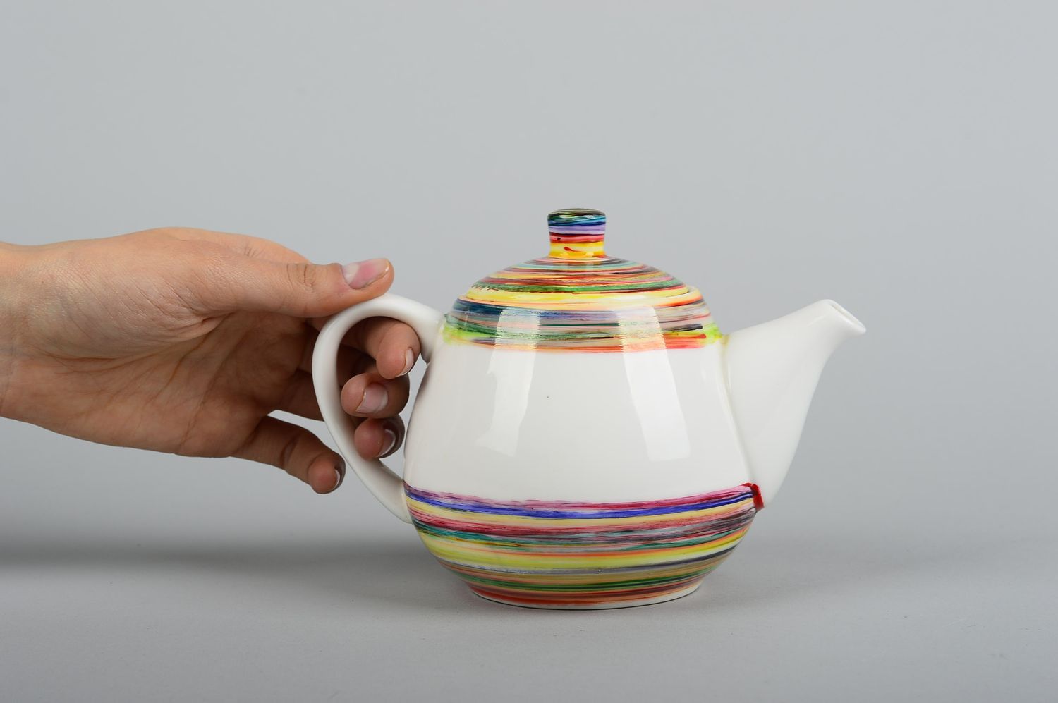 Заварной чайник ручной работы керамический чайник цветной заварник для чая фото 2