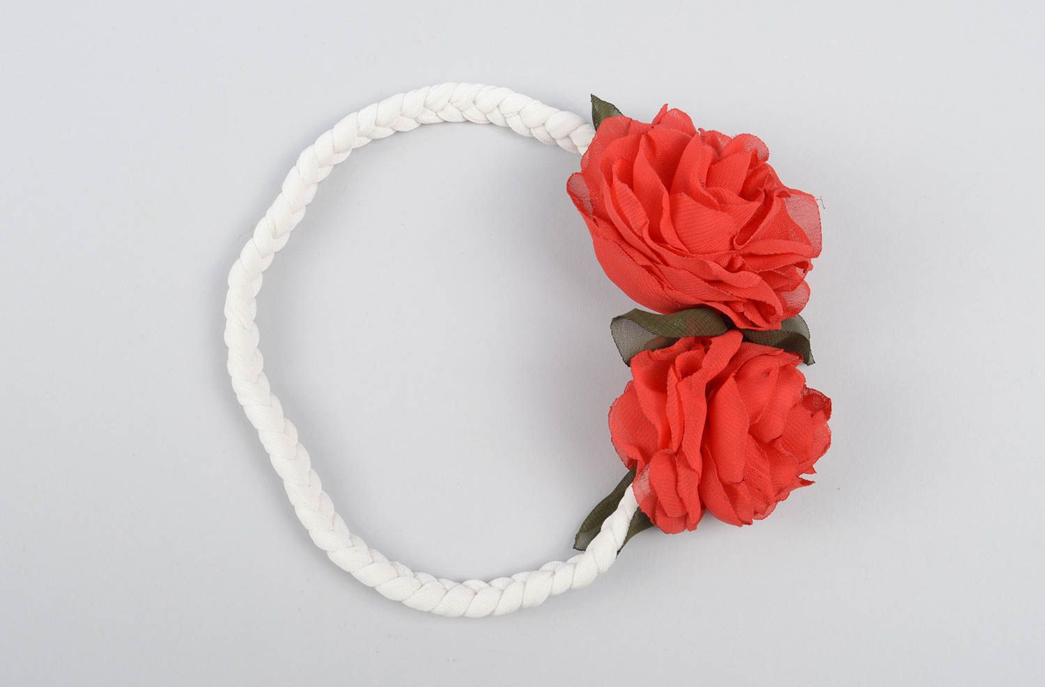 Rotes Blumen Haarband handmade Designer Schmuck Accessoire für Haare foto 4
