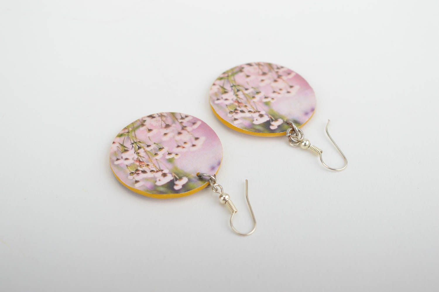 Beautiful handmade earrings round plastic earrings accessories for girls photo 3