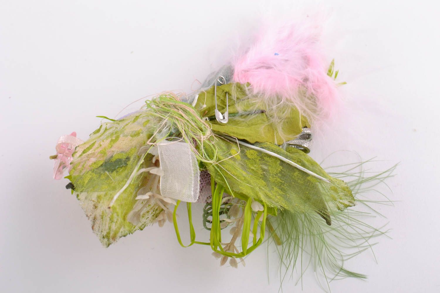 Base para pinza del pelo o broche con forma de flores decorativas artesanales foto 3