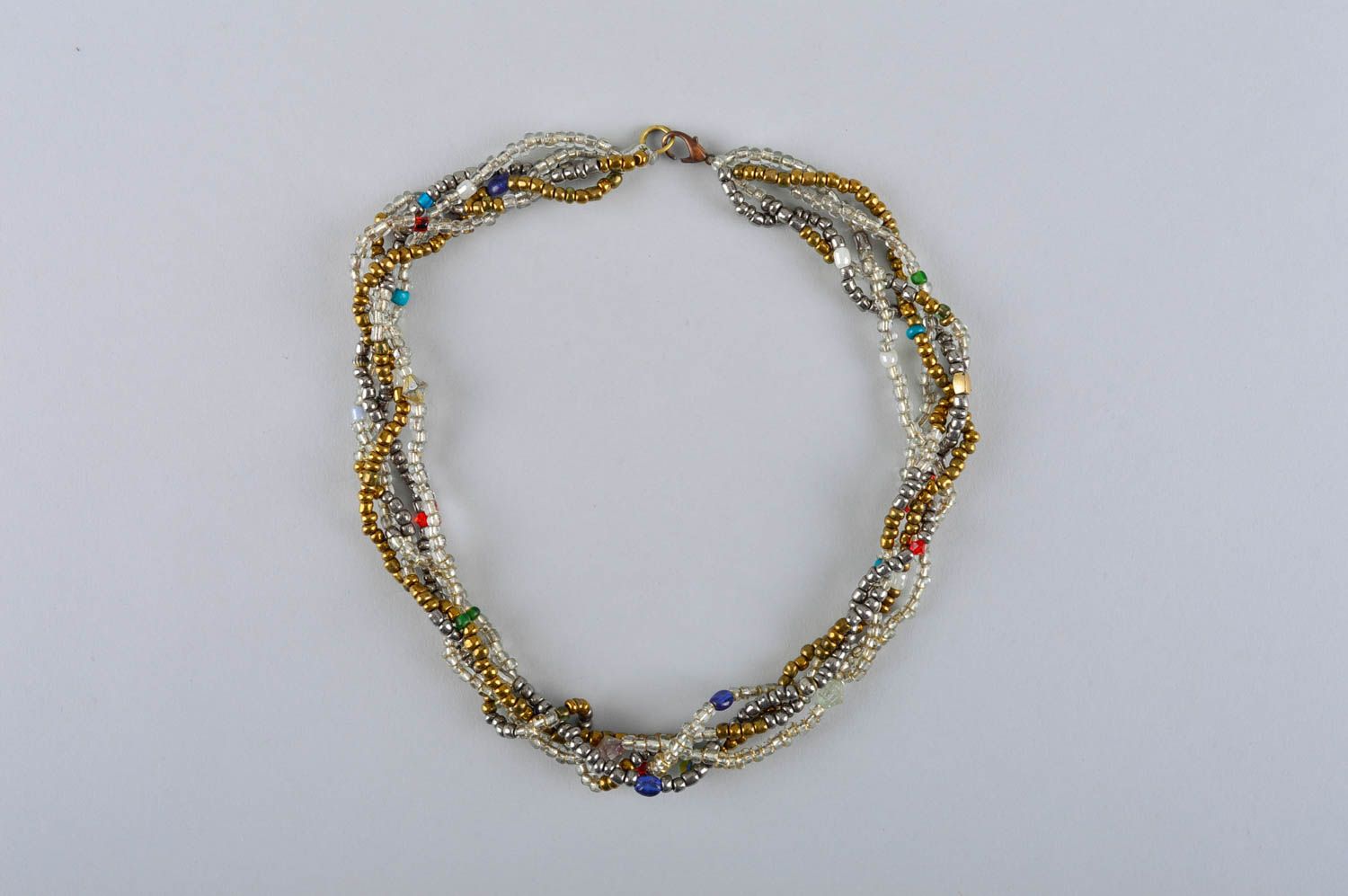 Collier en perles de rocaille Bijou fait main multirang design Cadeau femme photo 2