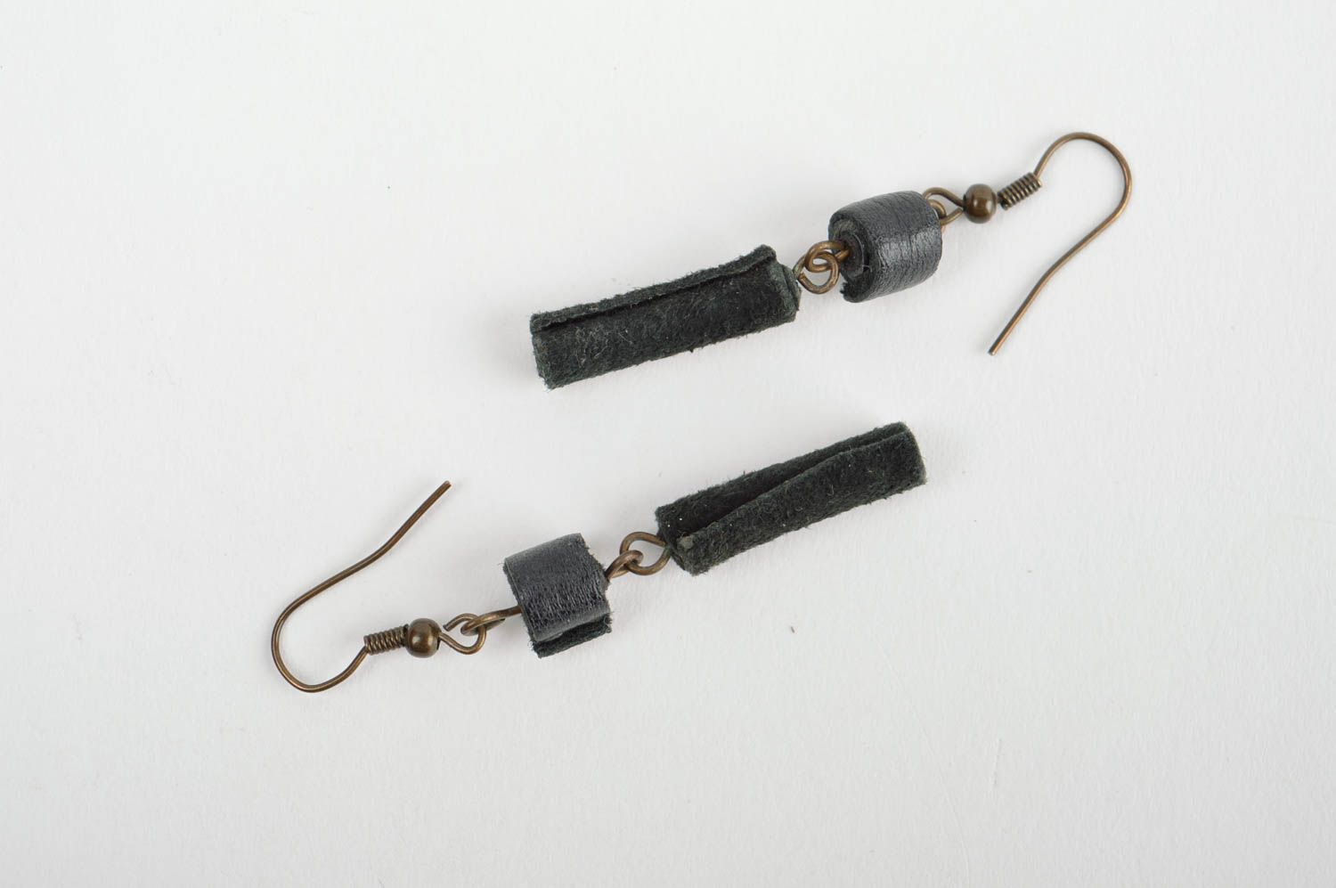 Handmade earrings with charms unusual designer earrings black jewelry photo 5