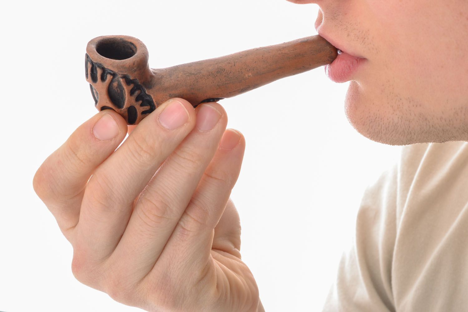 Unusual ceramic smoking pipe photo 5