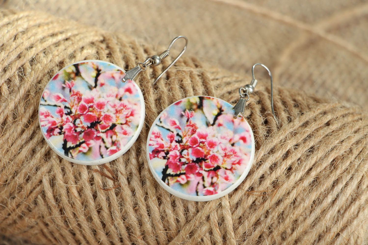 Earrings made ​​of polymer clay Spring photo 3