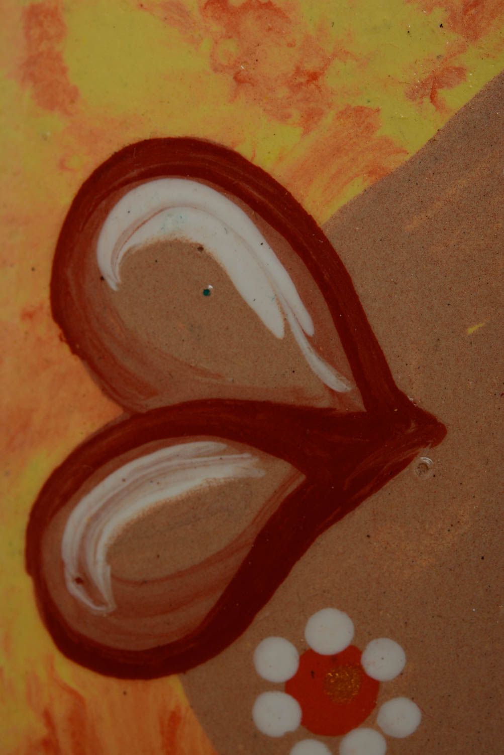Панно из ДВП расписанное акриловыми красками ручной работы авторское красивое Рыбка фото 4